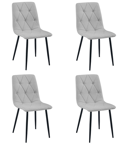 Krzesło LIBRA - jasny szary materiał / nogi czarne x 4