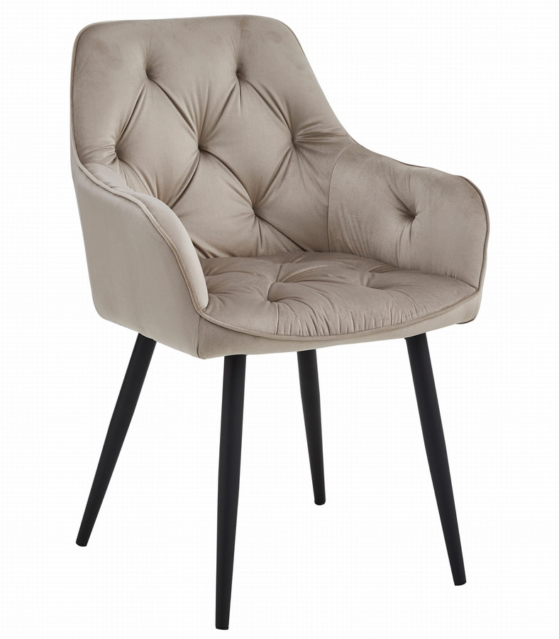 Krzesło JORK - ciemny beż aksamit / nogi czarne x 1
