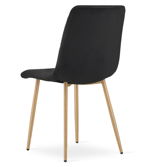 Krzesło TURIN - czarny aksamit / nogi kolor drewna x 3