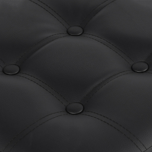 Pufa składana L z guzikami - 38x38x38cm ekoskóra czarna