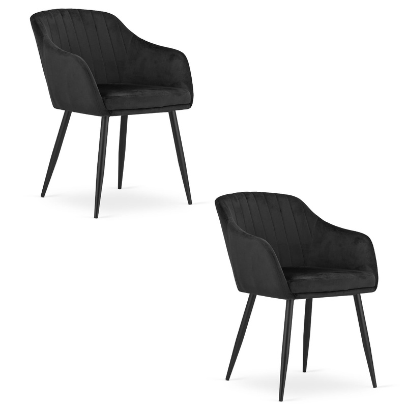 Krzesło DAXO - czarny aksamit x 2