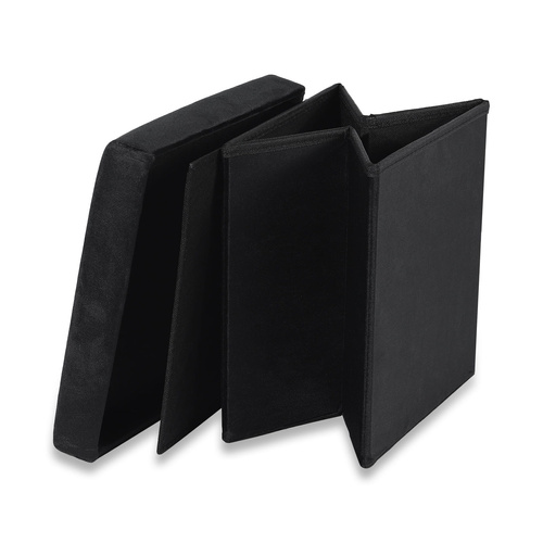 Pufa składana M - 30x30x30cm aksamit czarna