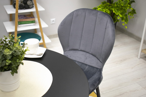 Krzesło TERNI - ciemny szary aksamit x 4