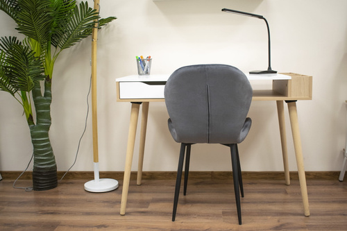 Krzesło TERNI - ciemny szary aksamit x 2