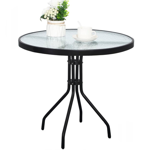 Stół okrągły ISLAND 90cm + 4x Krzesło SOFIA brąz