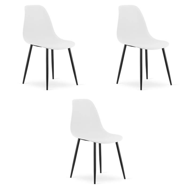 Krzesło WAT białe / nogi czarne x 3