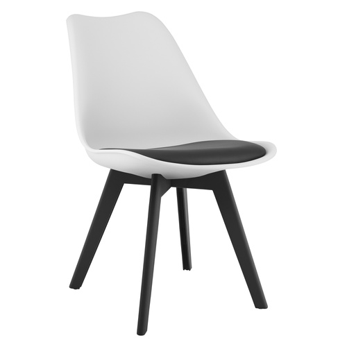 Krzesło MARK biało czarne / nogi czarne x 1