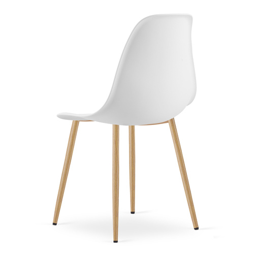 Zestaw Stół ADRIA 120cm x 80cm - biały + 4 krzesła WAT białe / nogi naturalne