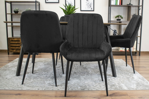 Krzesło LARY - czarny aksamit x 3