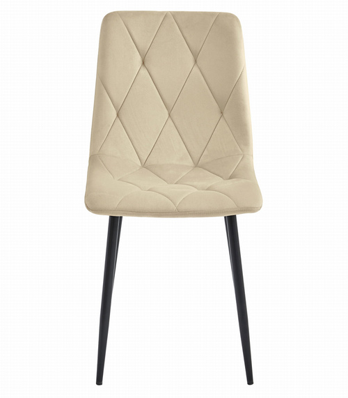 Krzesło LIBRA - jasny beż aksamit / nogi czarne x 4