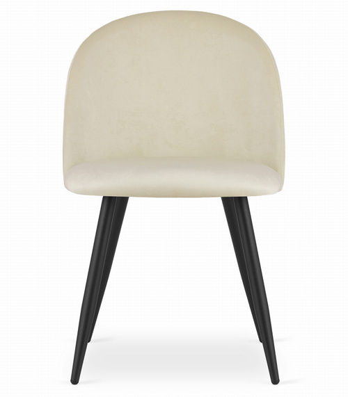 Krzesło BELLO - aksamit beż / nogi czarne x 3