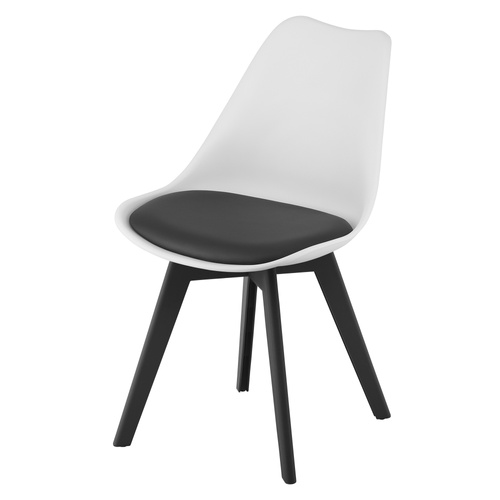 Krzesło MARK biało czarne / nogi czarne x 3