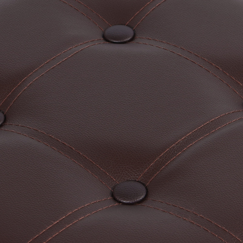 Pufa składana L z guzikami - 38x38x38cm ekoskóra brąz x 8