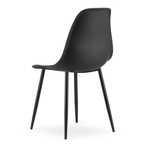 Zestaw Stół TESSA 120cm x 60cm - dąb / czarne nogi + 4 krzesła WAT czarne / nogi czarne