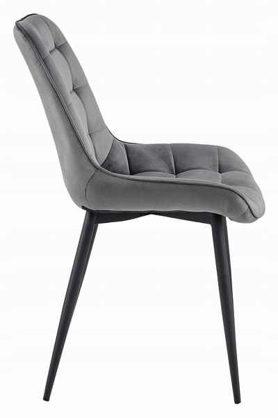 Krzesło BERA - ciemny szary aksamit / nogi czarne x 4