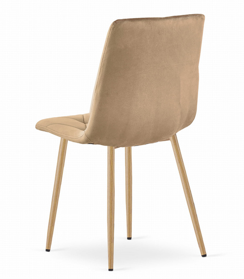 Krzesło LIBRA - brązowy aksamit / nogi kolor drewna x 2