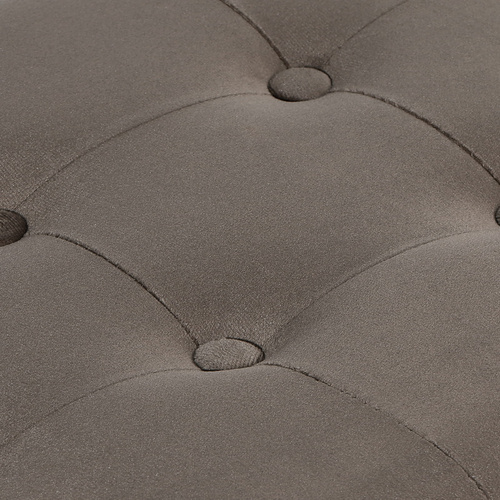 Pufa składana XL z guzikami - 60x38x38cm aksamit brąz