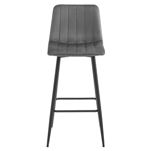 Hoker POZZA - ciemny szary aksamit / nogi czarne x 3