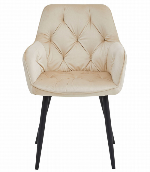 Krzesło JORK - beż aksamit / nogi czarne x 1