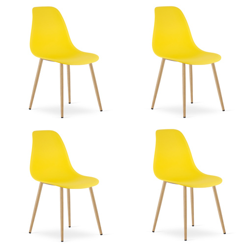 Krzesło WAT żółte / nogi naturalne x 4