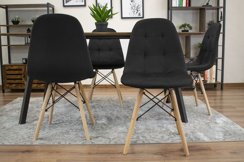Krzesło DUMO - czarny aksamit x 3