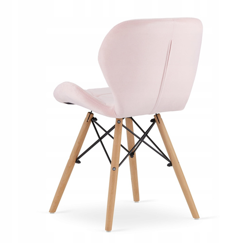 Zestaw stół okrągły TODI 60cm biały + 2 krzesła LAGO różowe