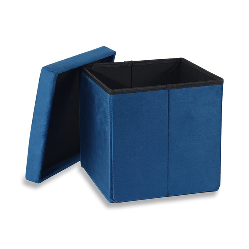 Pufa składana M - 30x30x30cm aksamit granat