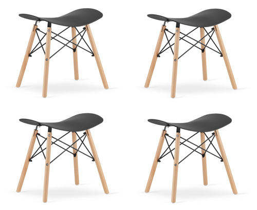 Taboret KORFU - czarny x 4