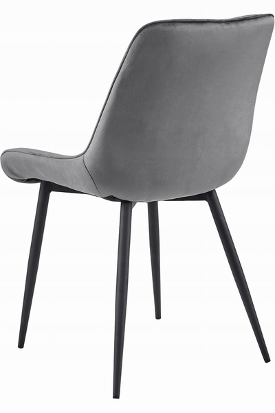 Krzesło BERA - ciemny szary aksamit / nogi czarne x 4
