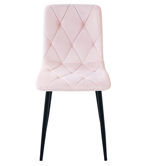 Krzesło LIBRA - jasny róż aksamit / nogi czarne x 1