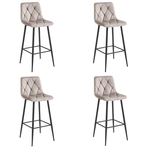 Hoker NADO - aksamit ciemny beż / nogi czarne x 4