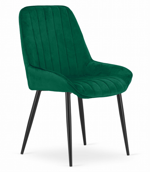 Krzesło LARY - ciemna zieleń aksamit x 2