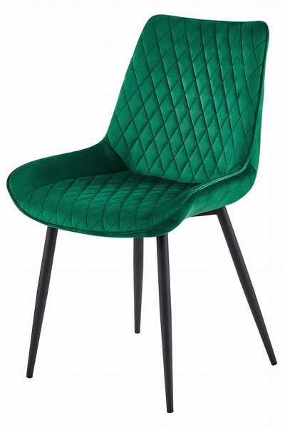 Krzesło VERDO - ciemna zieleń aksamit / nogi czarne x 4