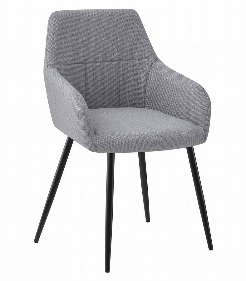 Krzesło BENI - jasno szary tkanina / nogi czarne x 1