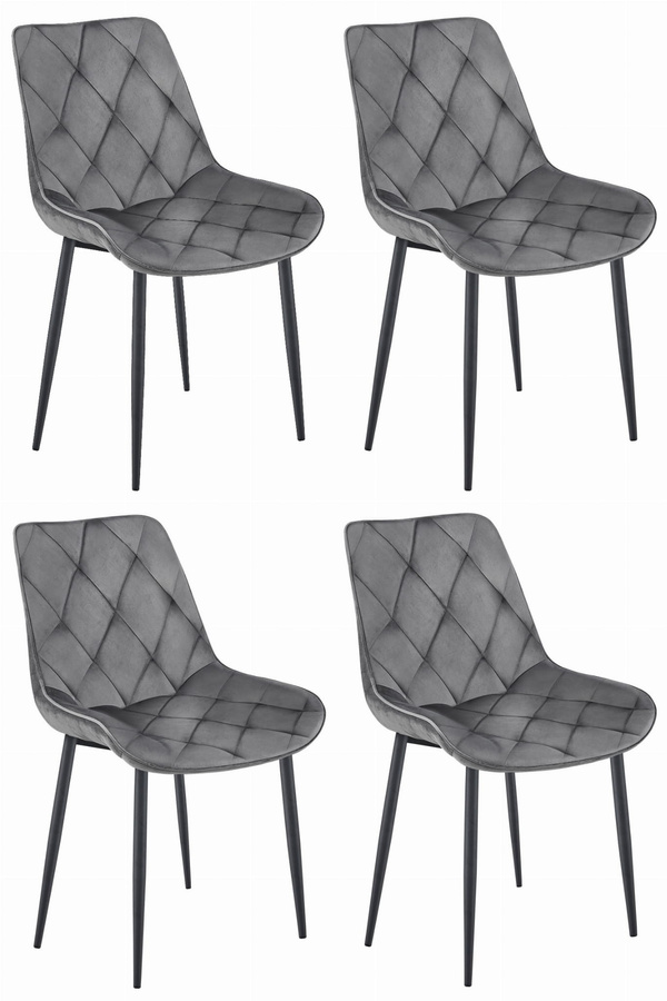 Krzesło TOR - ciemny szary aksamit / nogi czarne x 4