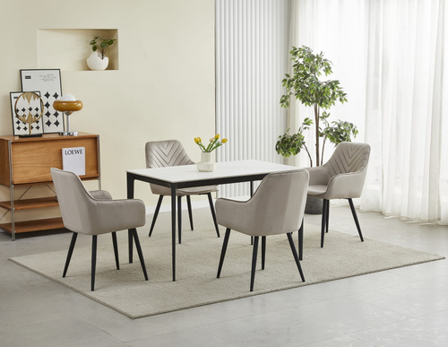 Krzesło NANA - ciemny beż aksamit / nogi czarne x 1