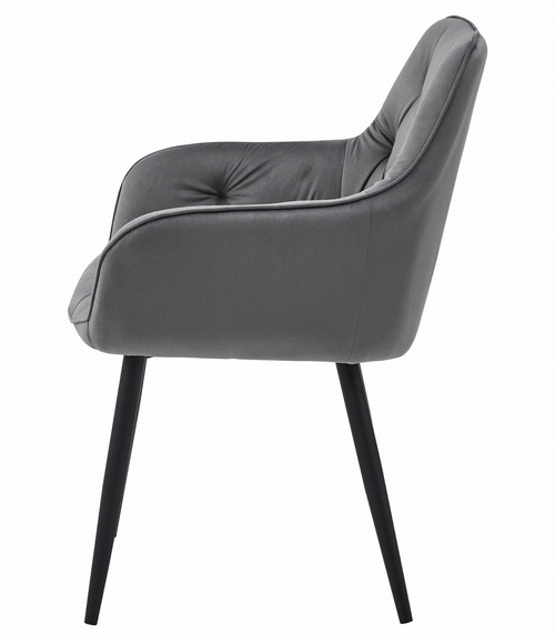 Krzesło JORK - ciemny szary aksamit / nogi czarne x 1