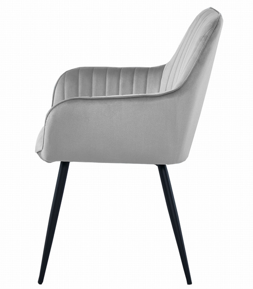 Krzesło SOLDEN - aksamit srebrno-szary / nogi czarne x 2