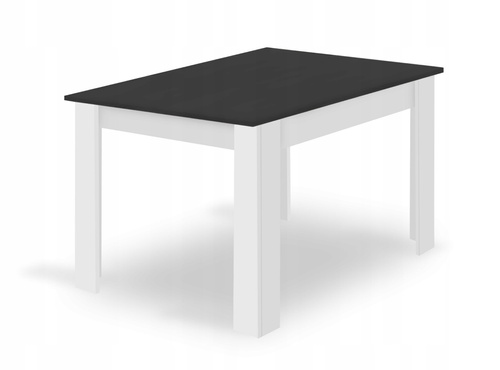 Zestaw stół prostokątny 120x80 czarno-biały + 4 krzesła OSAKA czarne