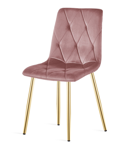Krzesło LIBRA - różowy aksamit / nogi kolor złoty x 2