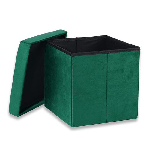 Pufa składana M - 30x30x30cm aksamit zielony x 16