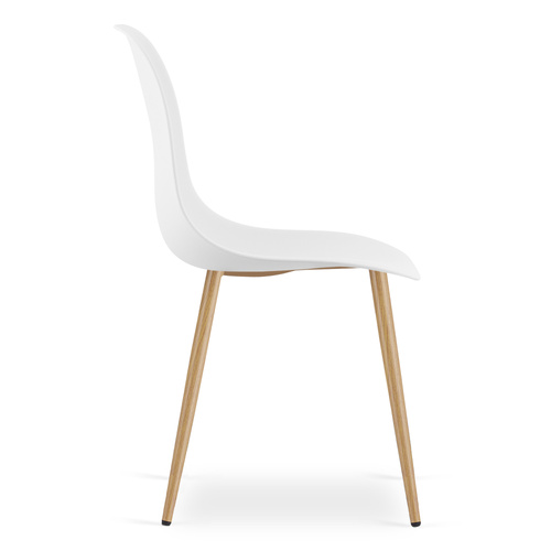 Zestaw Stół TODI Okrągły 60cm - biały + 2 krzesła WAT białe / nogi naturalne