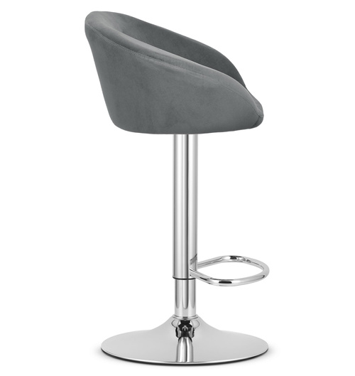 Hoker EAST - aksamit szary / baza chrom x 2