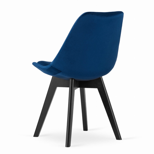 Krzesło NORI - niebieski aksamit - nogi czarne x 1
