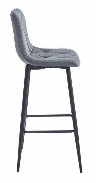 Hoker NADO - ciemny szary aksamit / nogi czarne x 3