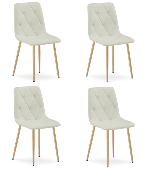 Krzesło LIBRA - beż materiał / nogi kolor drewna x 4