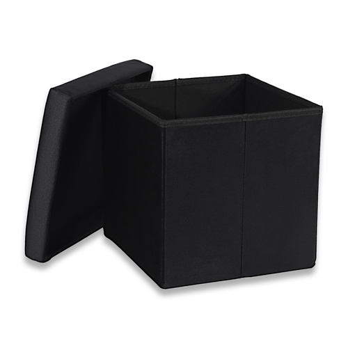 Pufa składana M - 30x30x30cm aksamit czarna