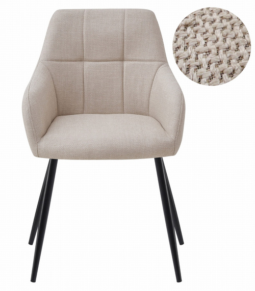 Krzesło BENI - beż tkanina / nogi czarne x 1