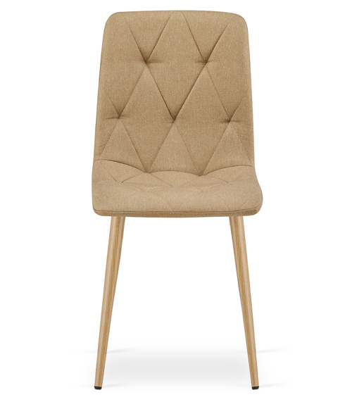 Krzesło LIBRA - brąz materiał / nogi kolor drewna x 2