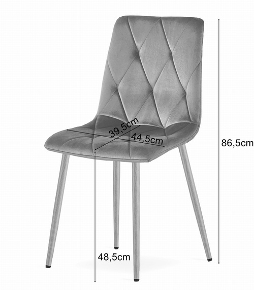 Zestaw stół NP 120x80 Dąb Sonoma + 4 krzesła LIBRA szare